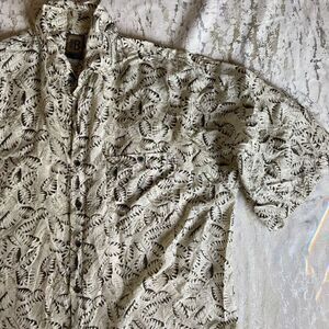 Bruno designed in Italy Silk Leaf print button down shirt